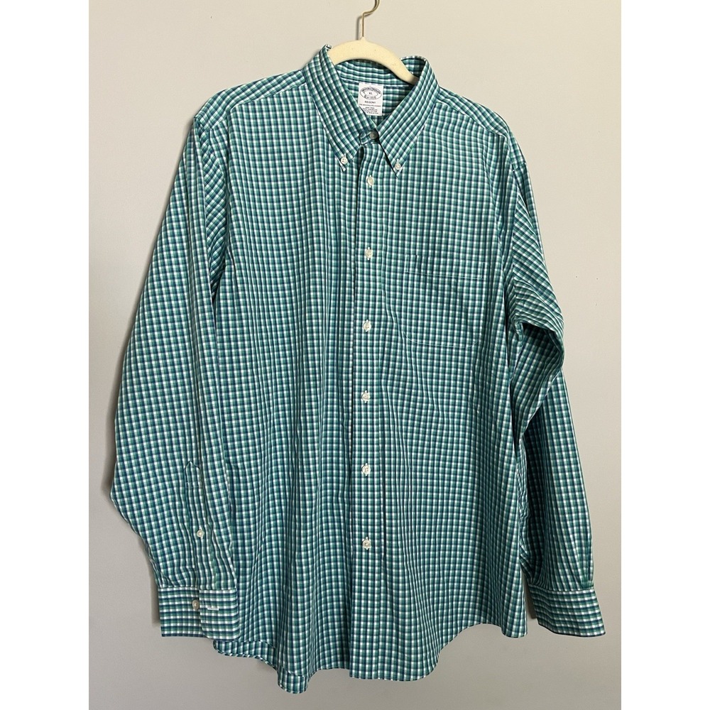Brooks Brothers Plaid Button Up Shirt The Original Polo Shirt Regent Men Size XL